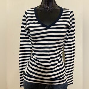 Navy and White Striped V-Neck Top
Item# TSct13